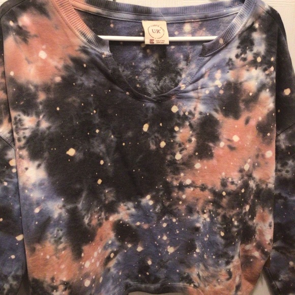 Urban Rebel Juniors Galaxy Tie Dye Cropped Oversized Sweatshirt Size Medium - Picture 3 of 8